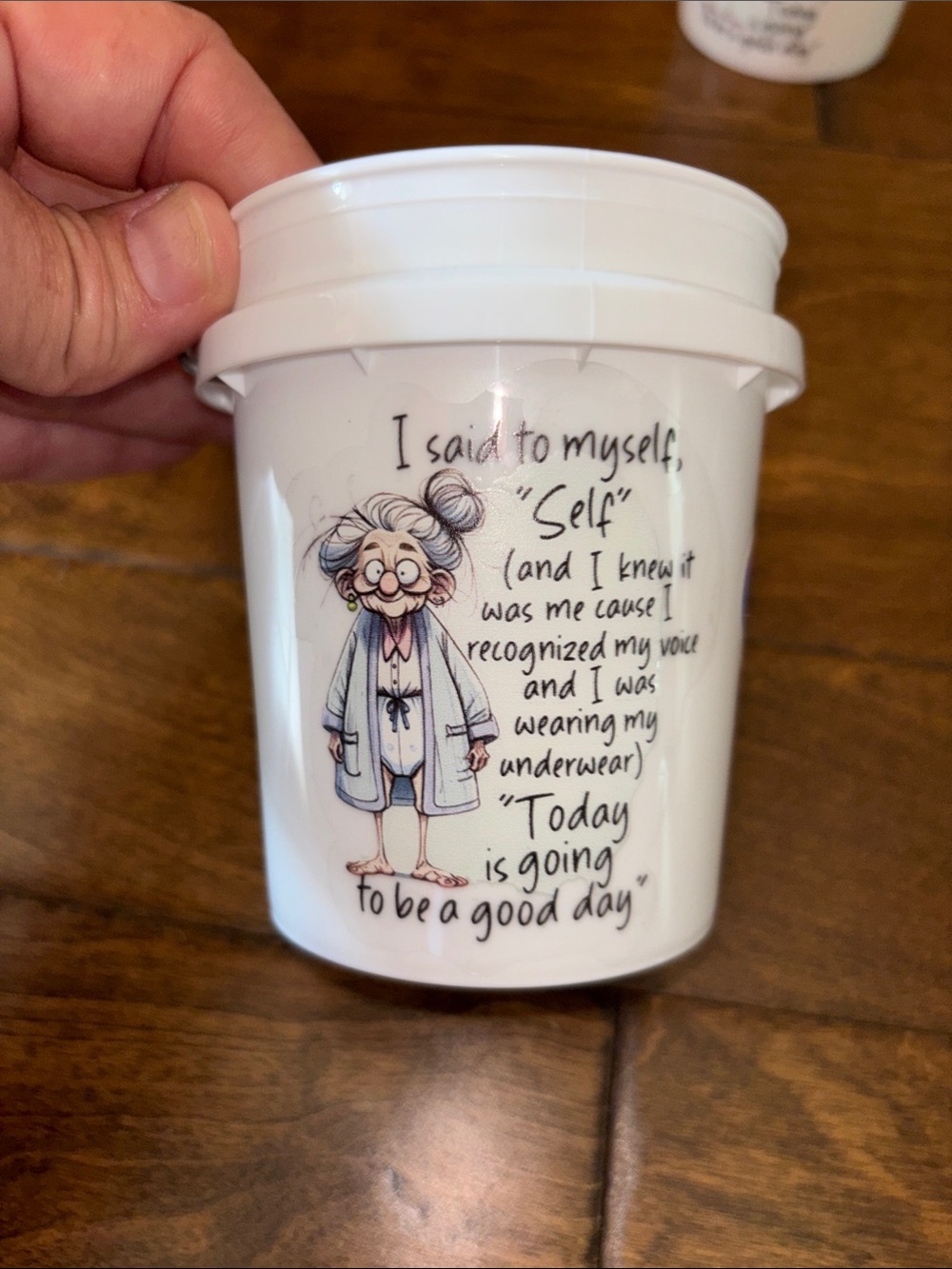 Funny Quote Cartoon Buckets - Red or White - Picture 3 of 3